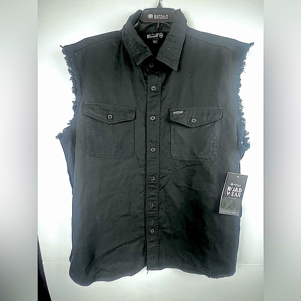 Buffalo Outdoors® Workwear Men's Sleeveless Biker Shirt Black